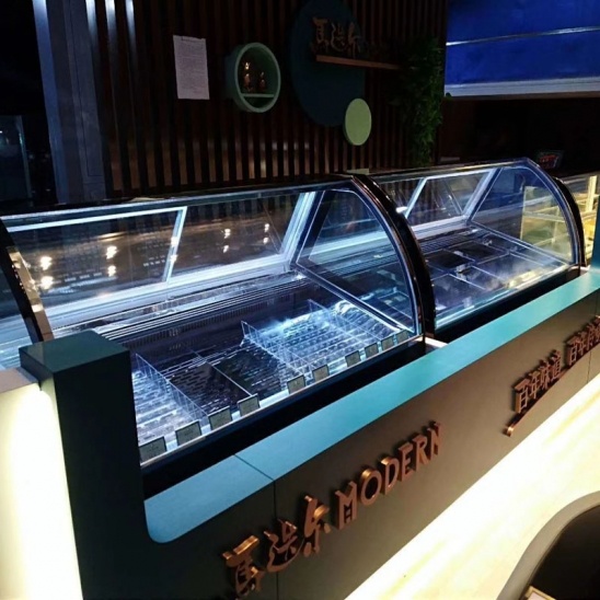 Menegak suhu rendah hitam karat es krim paparan beku 