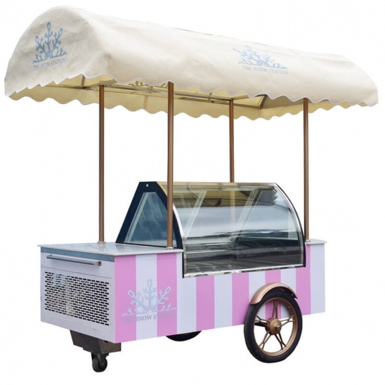 Terbaik menjual bergerak karat es krim paparan menolak beku troli 