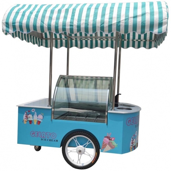 mudah alih disesuaikan gelato paparan ais krim push freezer 