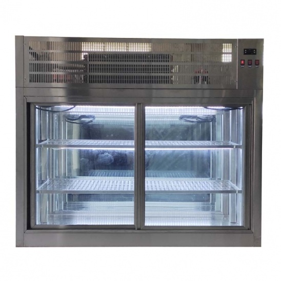 freezer paparan periuk panas pedas kaca empat sisi desktop kecil yang disesuaikan 