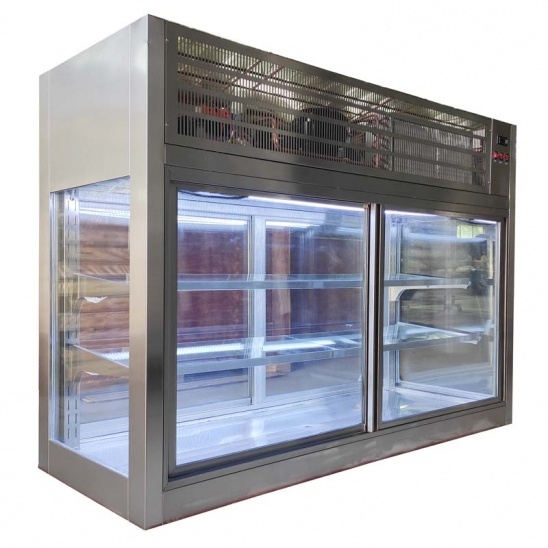 freezer paparan periuk panas pedas kaca empat sisi desktop kecil yang disesuaikan 
